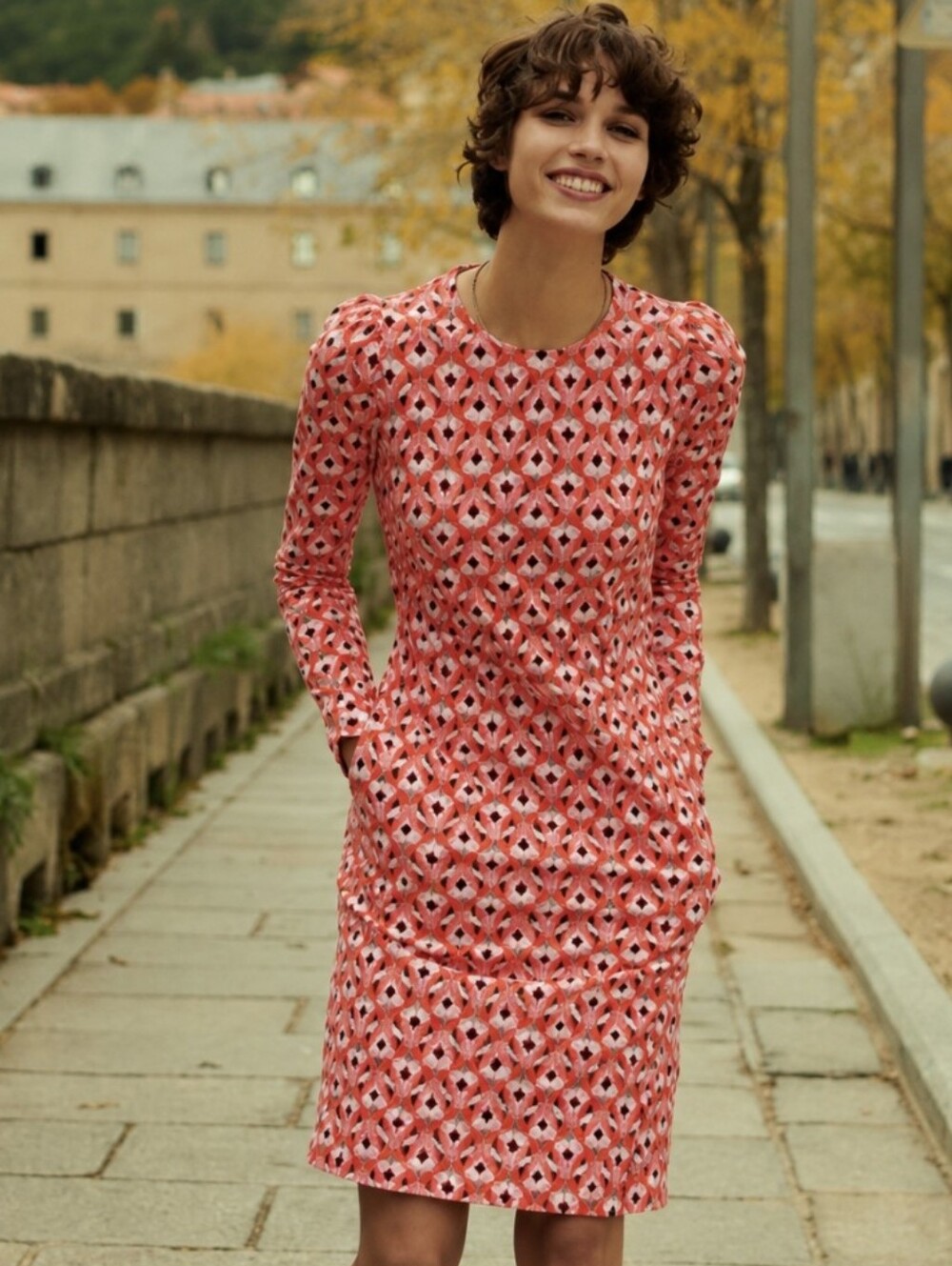 Boden Penelope Jersey Dress Red Floral Dress Preppy Knee Length NEW Sz 12 TALL